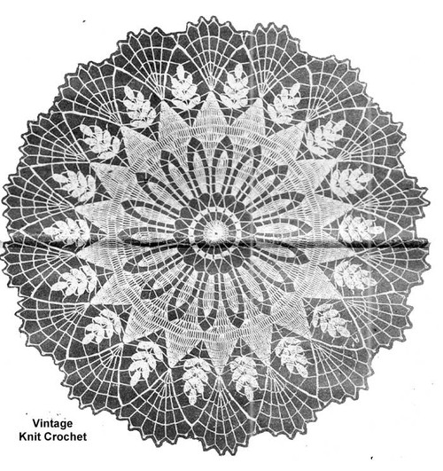 Fern Doily Crochet Pattern Illustration Design 7425