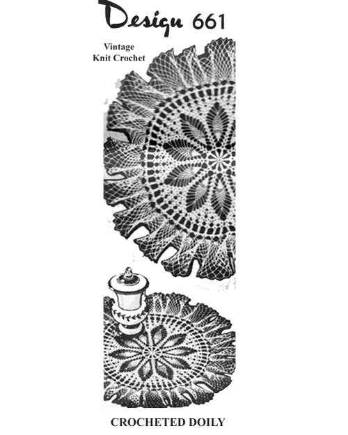 Ruffled Pineapple Crochet Doily pattern, Mail Order Design 661