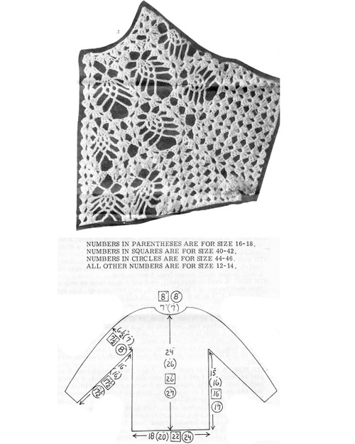 Pineapple Jacket Crochet Pattern Illustration for Design 7208