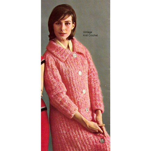 Knitted Mohair Coat Pattern from Bernat