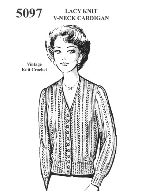 Easy Knit Feminine Cardigan Pattern No 5097