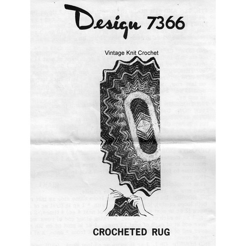 Crochet Scalloped Oval Rug Pattern, Design 7366