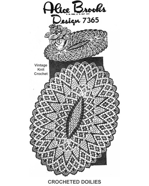 Oval Spiderweb Doily Pattern Mail Order Design 7365