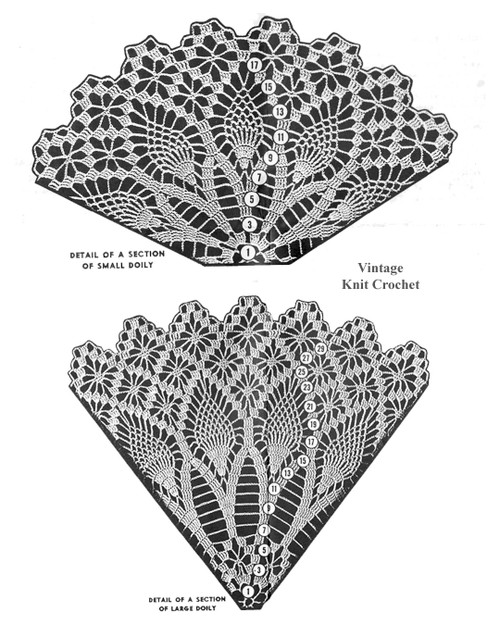 Large Small Crochet Pineapple Doilies Illustration No 7098