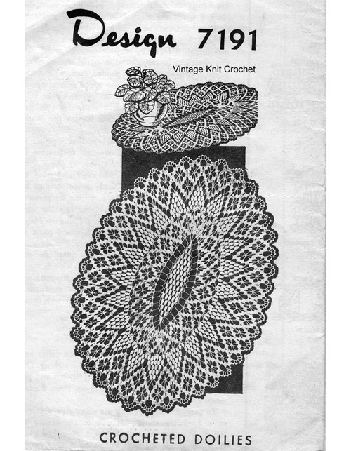 Crochet Oval Round Doily pattern, Petal Spider-Web Stitch, Mail Order ...