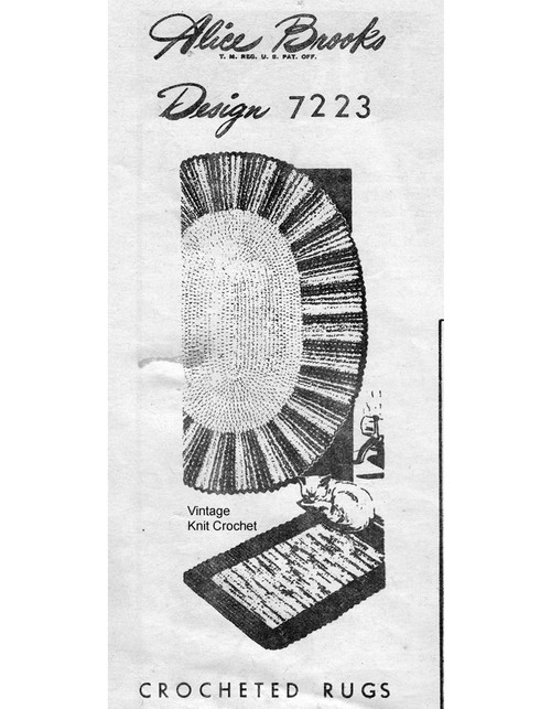 Crochet Rugs Pattern, Oval Oblong, Mail Order Design 7223