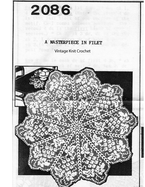 Crochet Centerpiece Floral Doily Pattern No 2086