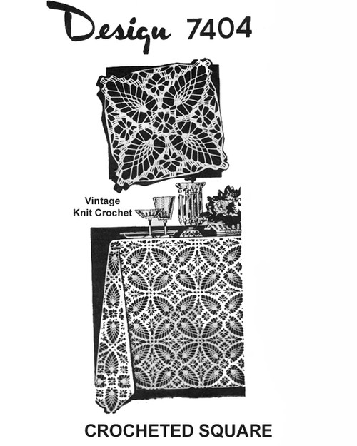 Crochet Pineapple Square Tablecloth Pattern Design 7404