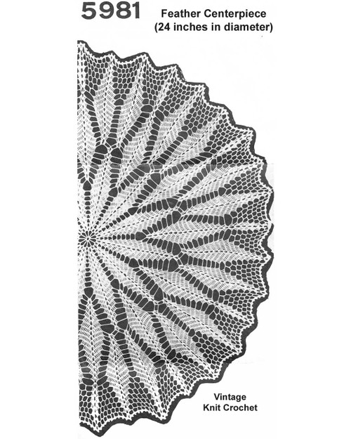 Centerpiece Feather Doily Crochet Pattern No 5981