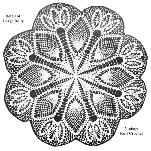 Large Crocheted Pineapple Doily Pattern, Mail Order Design 523