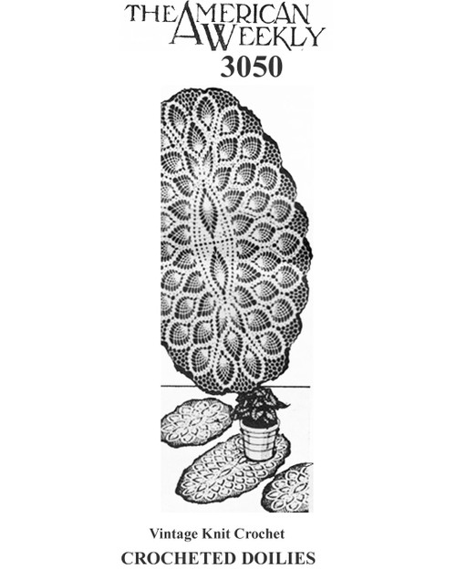 Oval Crochet Pineapple Doilies Pattern No 3050