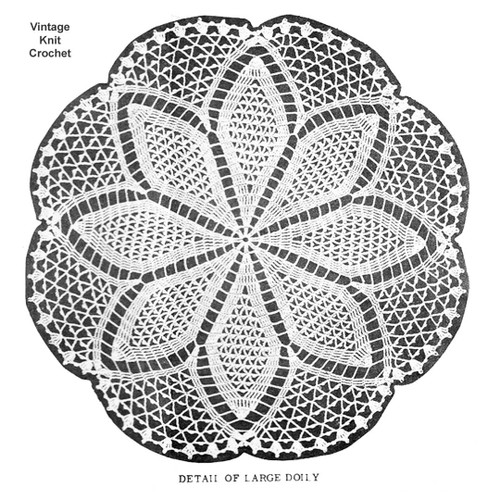 Large Crochet Pineapple Doily Pattern Illustration for Design 399