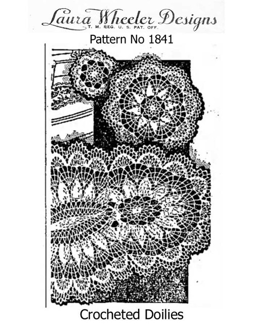 Oval Scalloped Crocheted Doilies Pattern, Laura Wheeler 1841