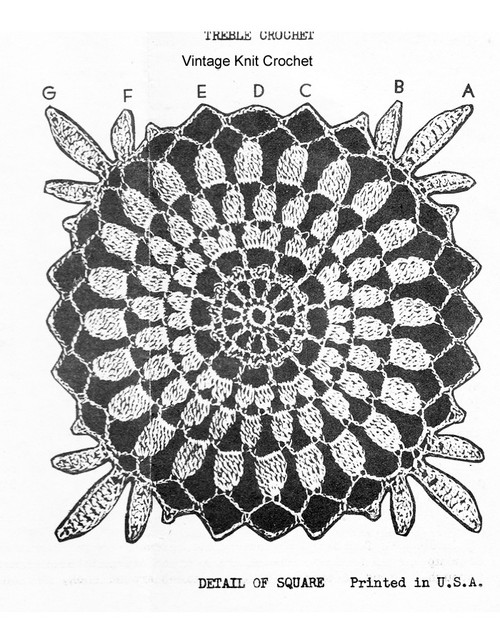 Crochet Chrysanthemum square illustration, laura Wheeler 357
