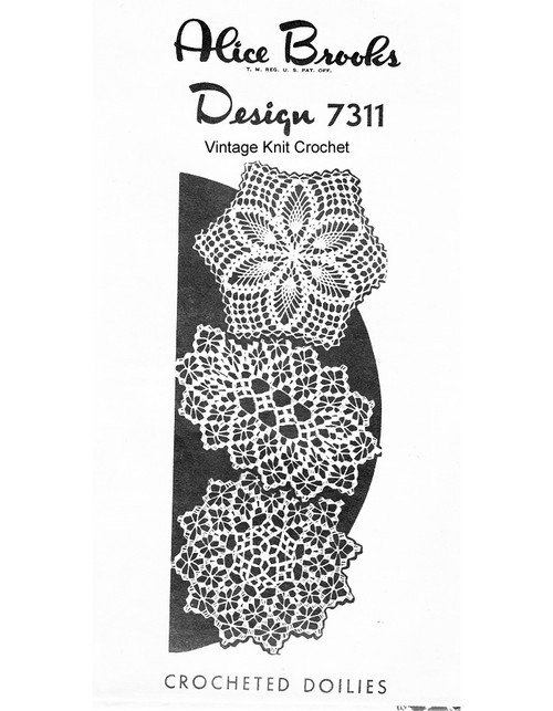 Crocheted spiderweb petal stitch doily pattern Design 7311