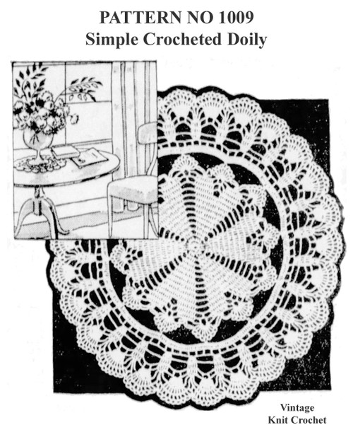 Simple Crochet Doily Pattern No 1009