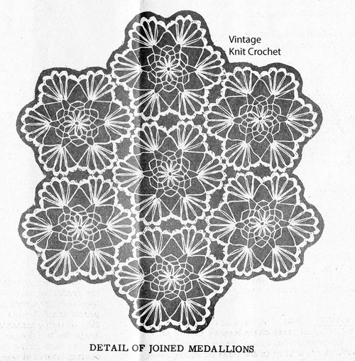Hexagon Crochet Medallion Pattern, Mail Order 590