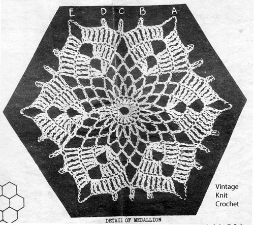 Crochet Star Medallion Pattern, 5-1/2 inches