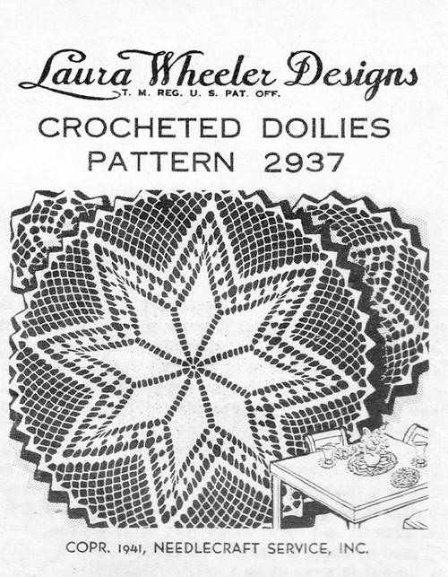 Star Crochet Doilies Pattern, Laura Wheeler Design 2937