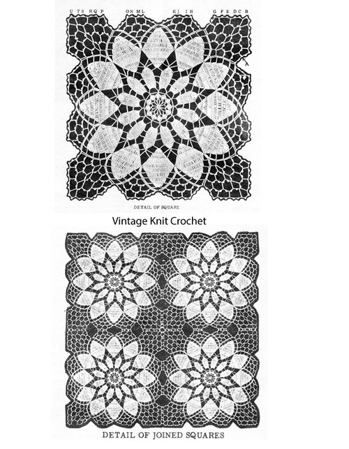 Crochet Tablecloth Square Pattern Illustration, Mail Order Design 576