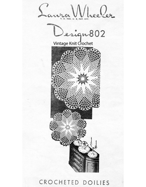 Double Star Crochet Doily Pattern, Mail Order 802