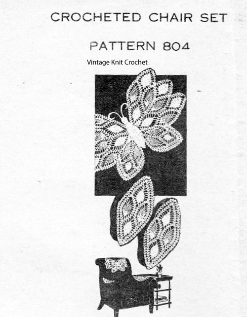 Butterfly Crochet Chair Doily Pattern Design 804