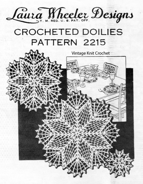 Crochet Star Luncheon Set Pattern, Mail Order 2215