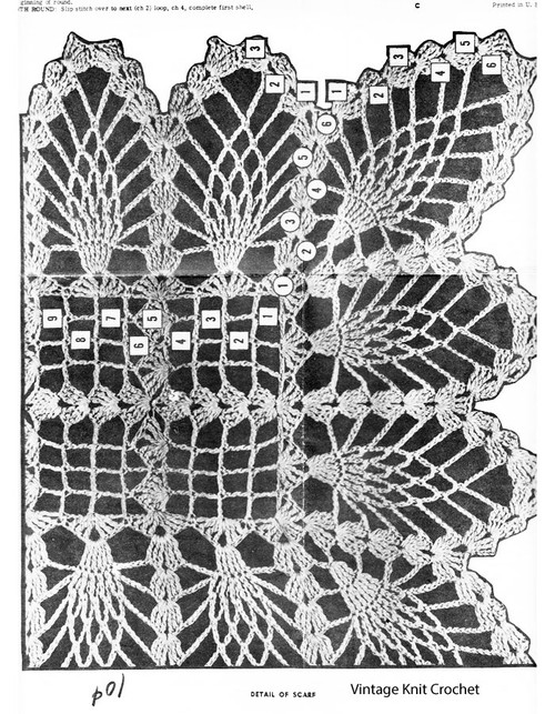 Pineapple Scarf Crochet pattern Stitch Illustration< Design 816