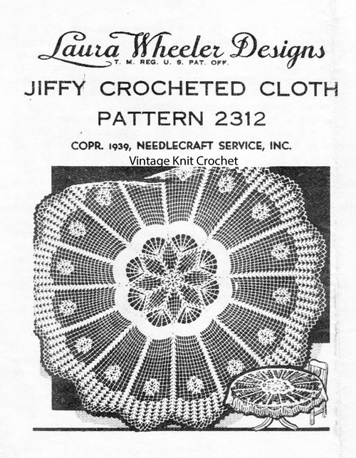 Round crochet tablecloth pattern Design 2312