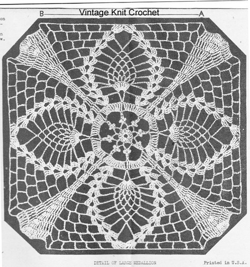 Crocheted Pineapple Pattern Stitch Illustration No 812
