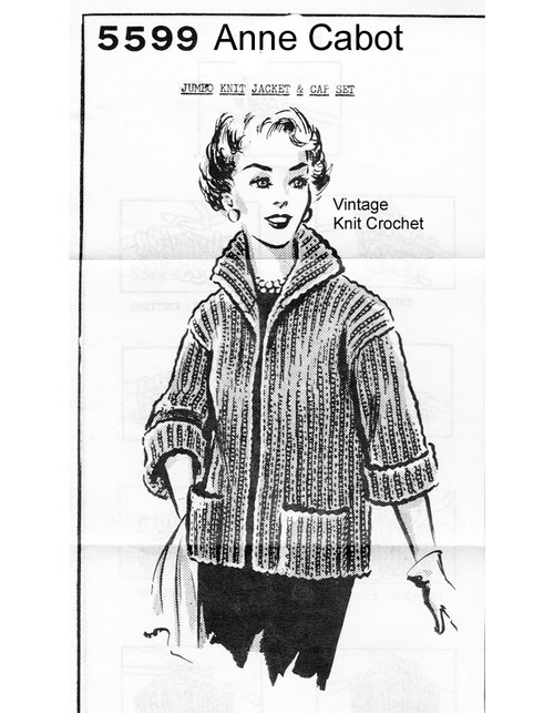 Beginners Knitted Jacket Pattern, Anne Cabot 5599