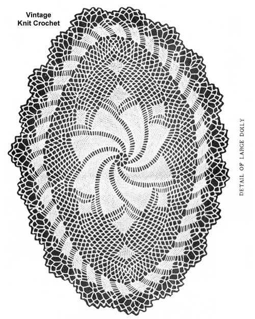 Oval Pinwheel crocheted doily pattern laura wheeler design 431