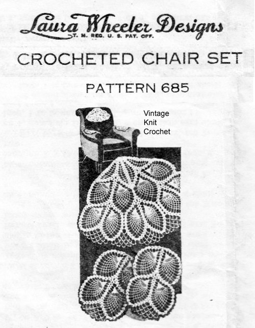 Pineapple Fan Crochet Chair Set Pattern Design 685