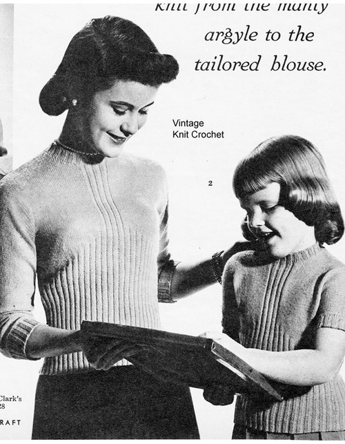 Girls Knitted Rib Sweater Pattern 