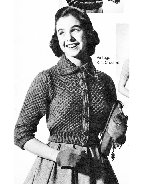 Vintage Knitted Girls Cardigan Pattern 