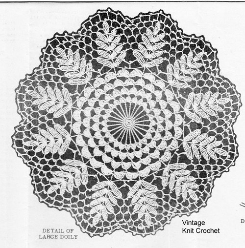 Vintage Fern Doily Crochet Pattern, Mail Order 774