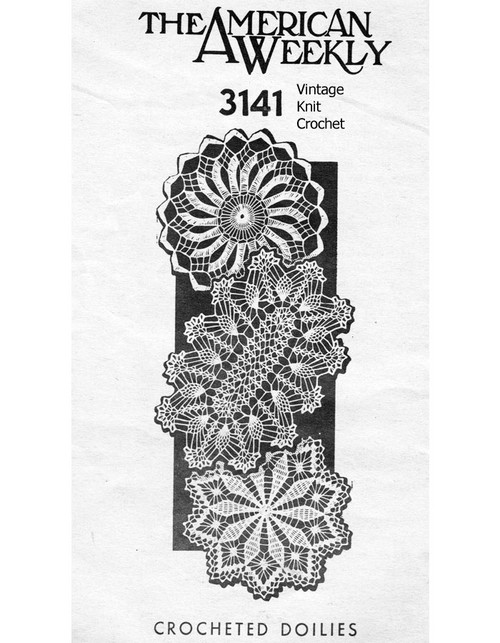 Crochet Pinwheel Flower Doilies Pattern No 3141