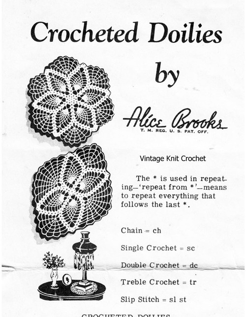 Small round pineapple crochet doily pattern Design 7500