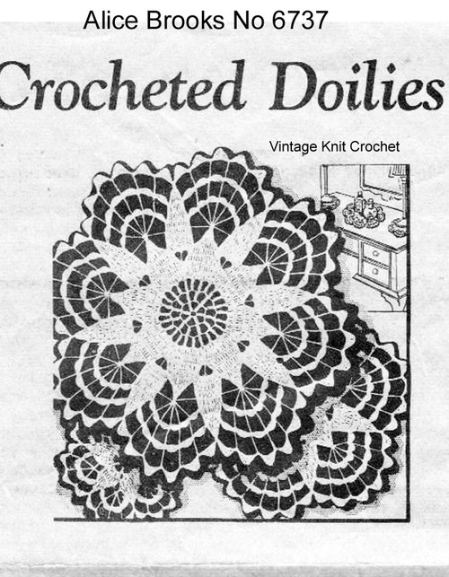 Vintage Crochet Luncheon Set Pattern, Alice Brooks 6737
