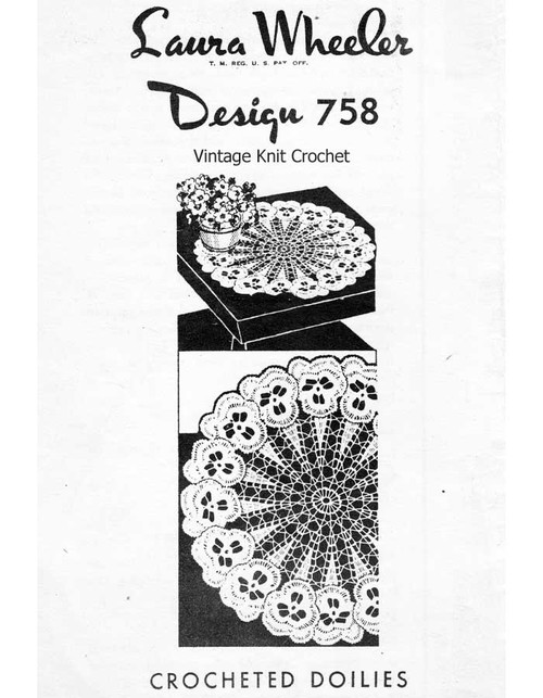 Large Small Pansy bordered doilies pattern, Laura Wheeler 758