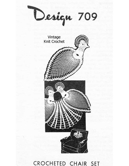 Peacock Crochet Chair Set Pattern Design 709