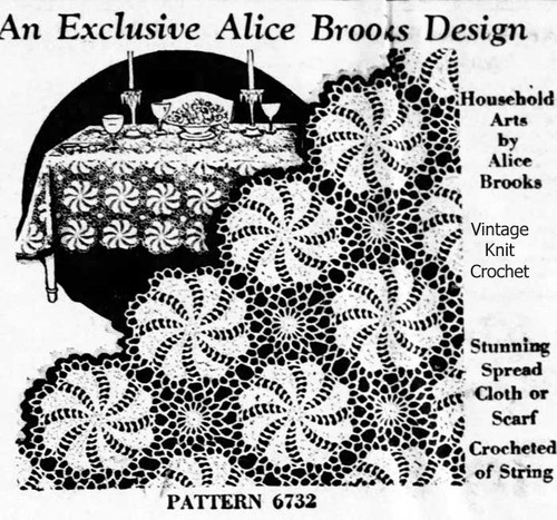 Vintage Pinwheel Crochet Medallion Pattern, Alice Brooks 6732