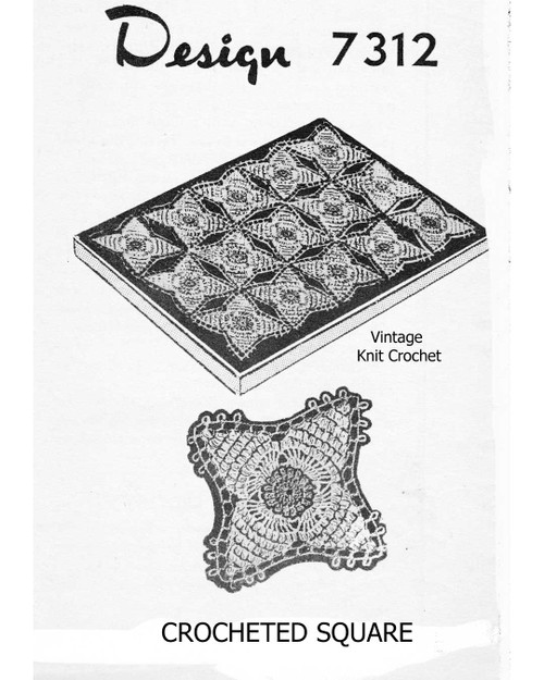 Crochet Bedspread Square Pattern Design 7312