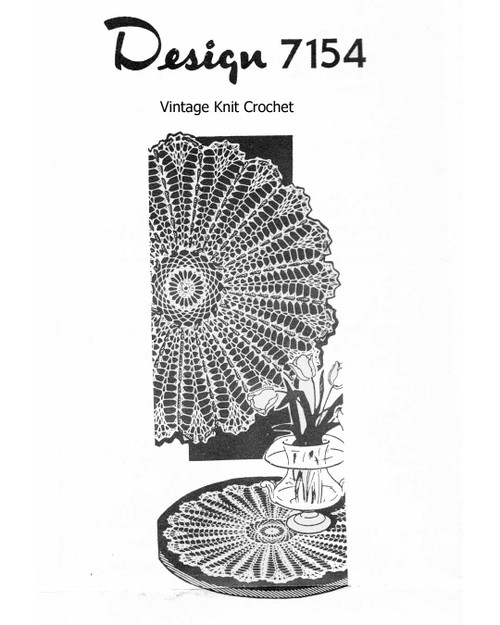 Vintage Ribbon Crochet Doilies Pattern Design 7154