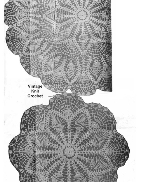 Large Small Pineapple Doily Pattern illustration E-1169