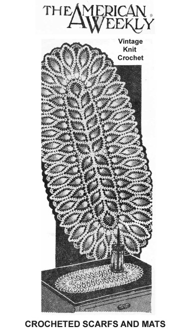 Vintage Pineapple Crochet Runner Pattern, Placemats Design 3084