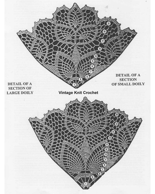 Small Large Crochet Tulip Doily Pattern illustration for Design 722