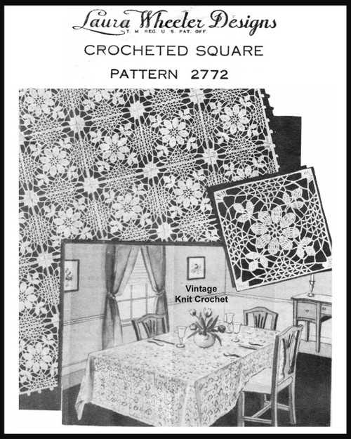 Crochet Tablecloth square Crochet Pattern Design 2772