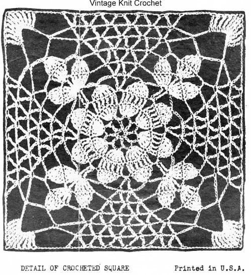 Vintage Flower Square Pattern Detail Mail Order 2772