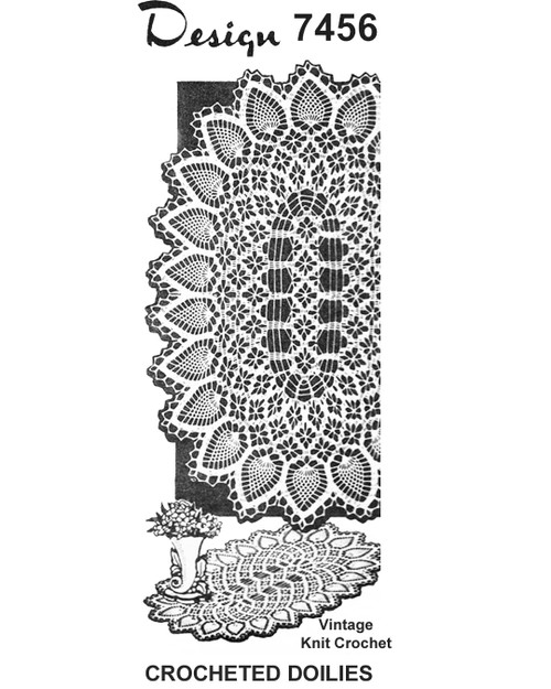 Crochet Oval Spiderweb Doily Pattern Mail Order Design 7456